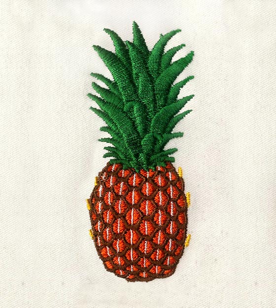 Realistic Pineapple Embroidery Design