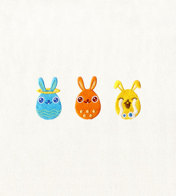 Cute Bunny Easter Eggs Embroidery Design