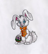 Exquisitely Endearing Gray Rabbit Easter Embroidery Design