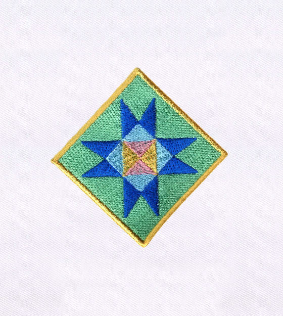 Geometric Rhombus Quilt Block Embroidery Design