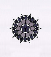 Grey Decagon Geometric Flower Pattern Embroidery Design