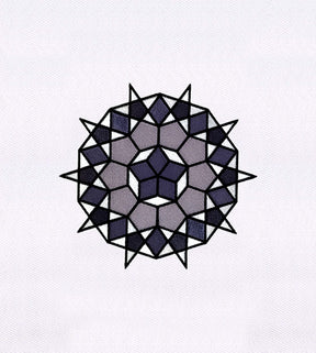 Grey Decagon Geometric Flower Pattern Embroidery Design