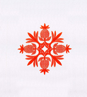 Orange Pineapple Geometric Embroidery Design