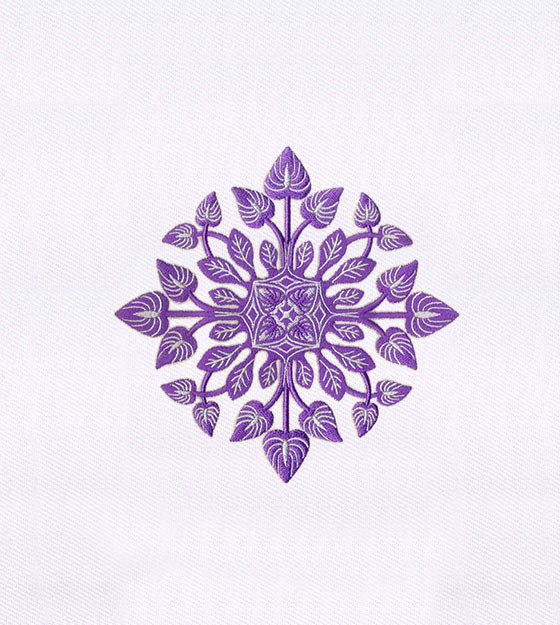 Purple Geometric Leaf Mandala Embroidery Design