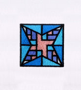 Stellar Geometric Square Embroidery Design