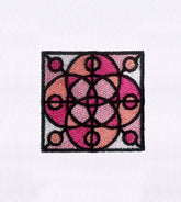 Exquisite Pink Geometric Circle Pattern Embroidery Design