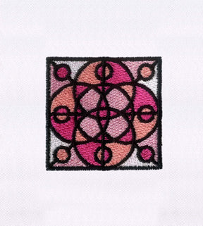 Exquisite Pink Geometric Circle Pattern Embroidery Design