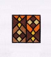Brown Geometric Patterns Square Embroidery Design