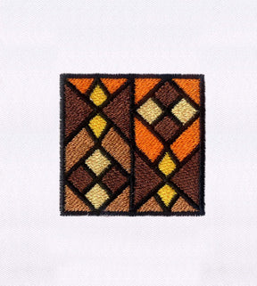 Brown Geometric Patterns Square Embroidery Design