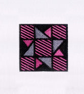 Dark Pink Geometric Pattern Square Embroidery Design