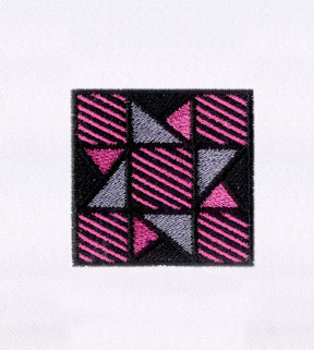 Dark Pink Geometric Pattern Square Embroidery Design