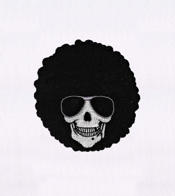 Afro Skull with Sunglasses Embroidery Design