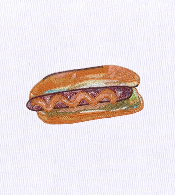 Hot Dog Embroidery Design – Fast