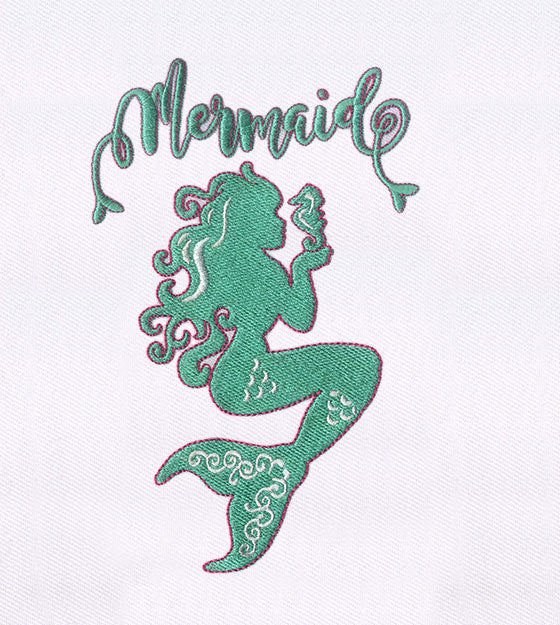 Mermaid Silhouette Embroidery Design
