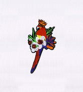 Tropical Parrot with Flowers Embroidery Design