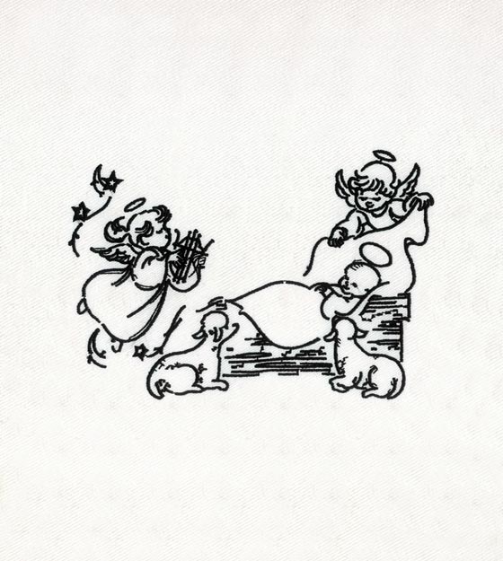 Angels & Baby Line Art Embroidery Design