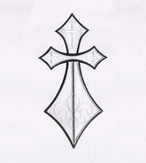 Elegant Cross Outline Embroidery Design