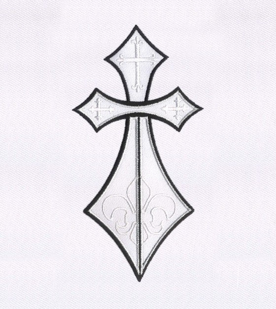 Elegant Cross Outline Embroidery Design