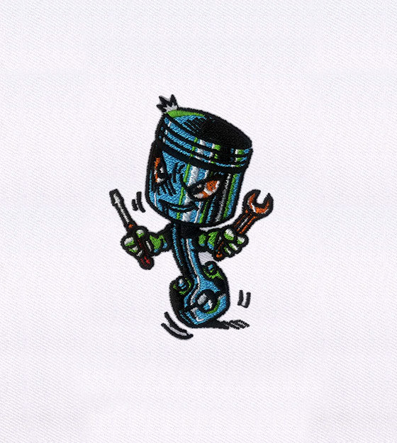 Animated Engine Piston Cartoon Embroidery Design