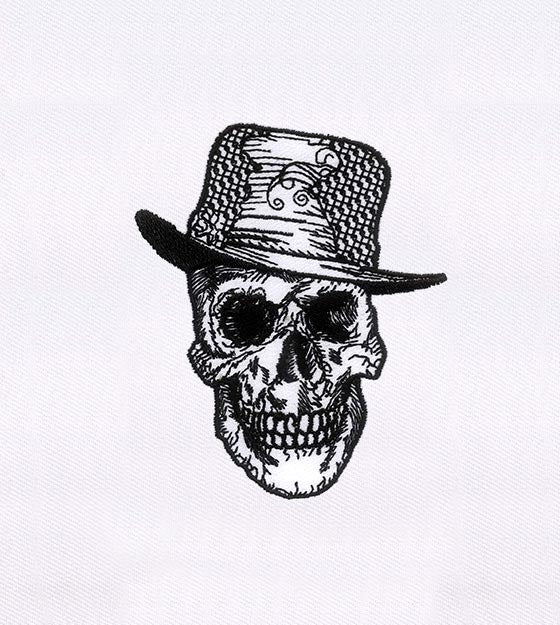 Skull with Hat Embroidery Design