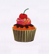 Chocolate Cherry Cupcake Embroidery Design