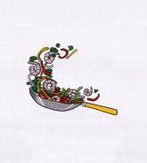 Japanese Sushi Prawn Seafood Frying Pan Embroidery Design