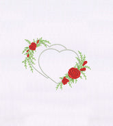 Heart Rose Frame Embroidery Design
