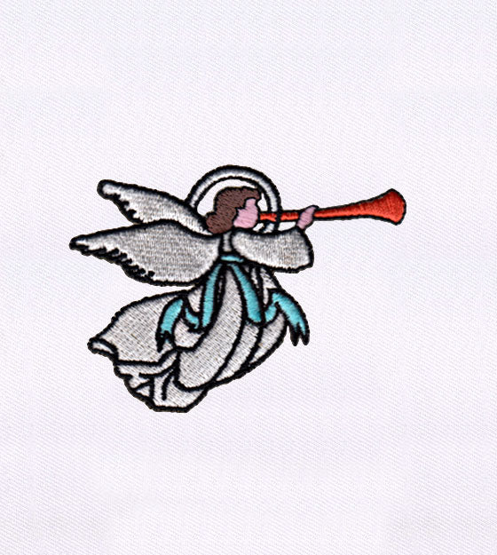 Flying Angel Blowing Horn Embroidery Design
