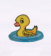 Cute Floating Duck Embroidery Design