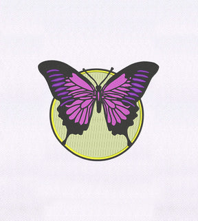 Elegant Purple Butterfly Embroidery Design