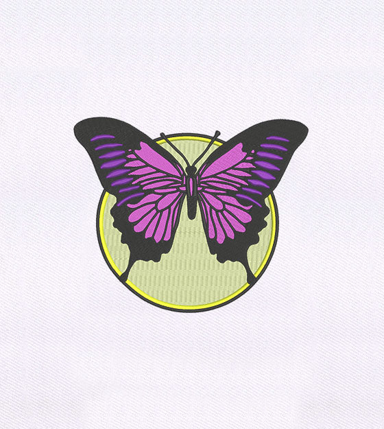 Elegant Purple Butterfly Embroidery Design