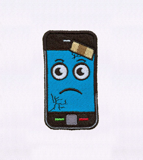 First Aid Plastered Mobile Phone Embroidery Design