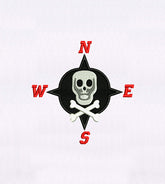 Skull Compass Embroidery Design
