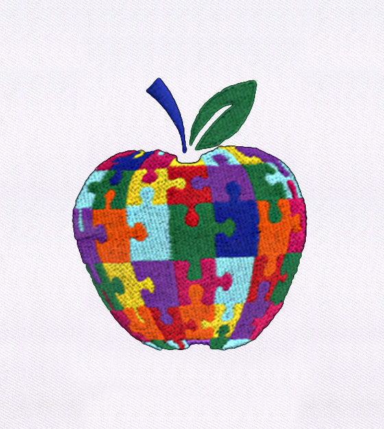 Puzzle Apple Embroidery Design