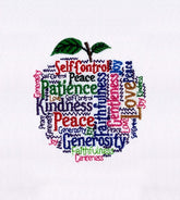 Apple Word Cloud Embroidery Design