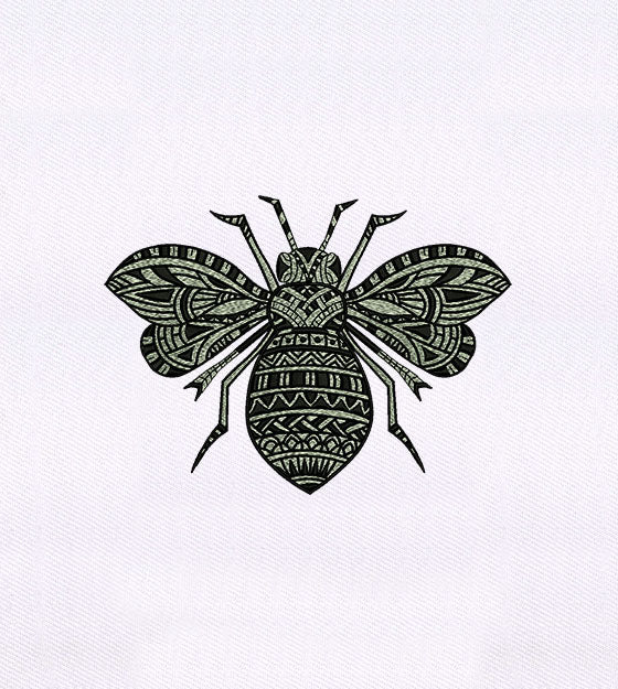 Intricate Bee Embroidery Design
