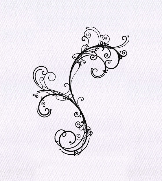 Elegant Swirl Embroidery Design
