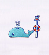 Whale Embroidery Design – Cute Sea Life Machine Embroidery File