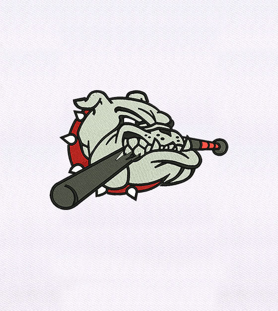 Bulldog Baseball Embroidery Design