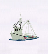 Fishing Boat Embroidery Design