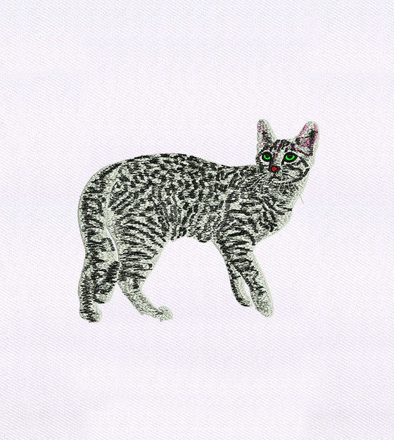 Tabby Cat Embroidery Design