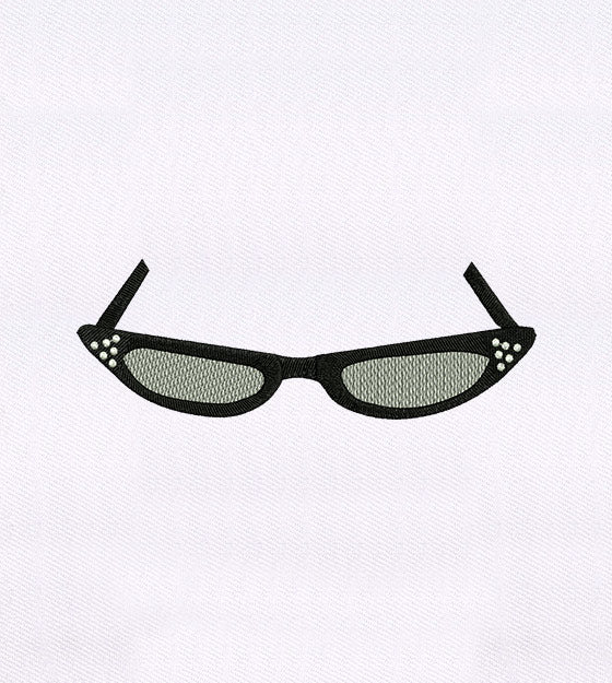 Cat-Eye Sunglasses Embroidery Design