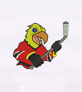 Hockey Bird Mascot Embroidery Design
