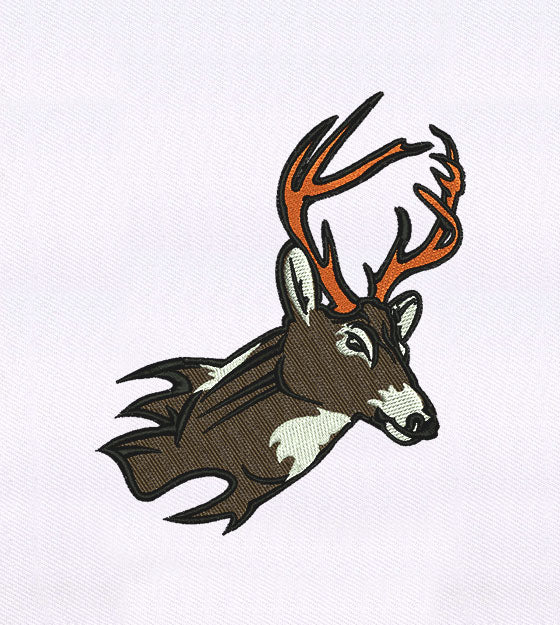 Deer Head Embroidery Design – Buck