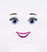Smiling Cartoon Face Embroidery Design