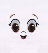 Cute Cartoon Face Embroidery Design