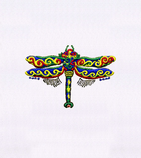 Colorful Dragonfly Embroidery Design