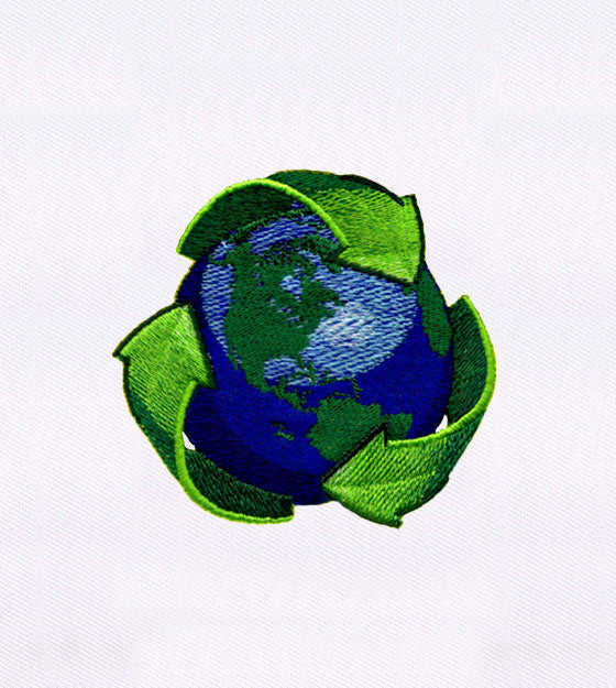 Earth Recycling Embroidery Design
