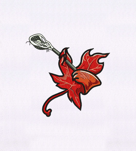Maple Leaf Lacrosse Embroidery Design