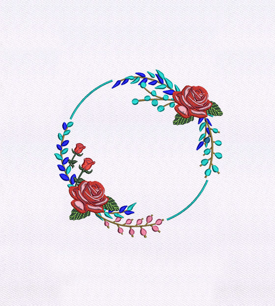 Floral Wreath Embroidery Design